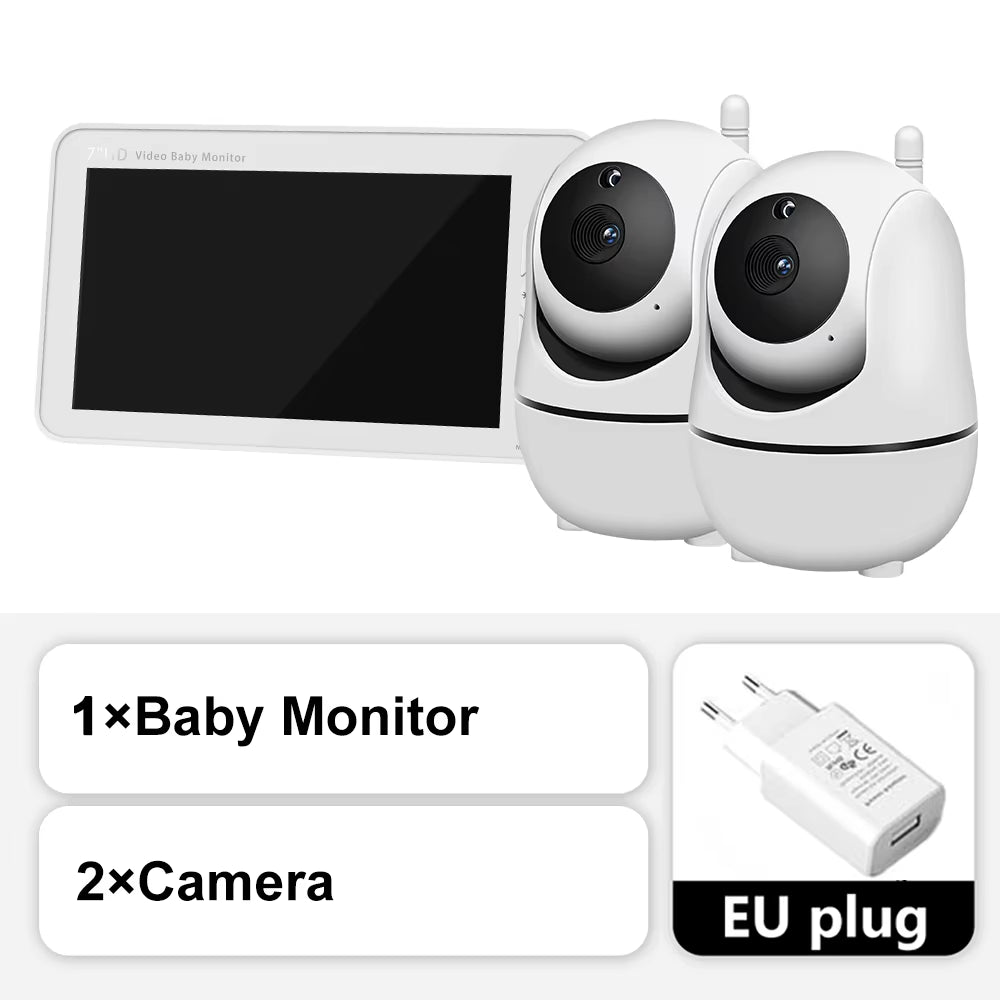 5-Inch Pan-Tilt Video Baby Monitor with Temperature Display - 2.4G Home Security Camera for Kids and Parents