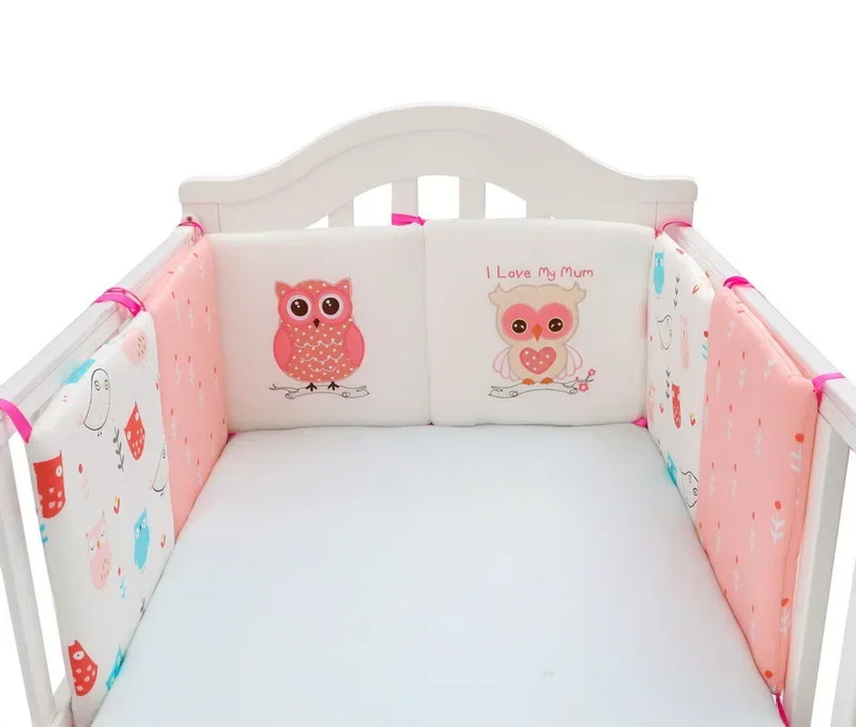 6-Piece Baby Bed Bumper Set - Soft Cotton Blend Crib Protector for Safety and Comfort