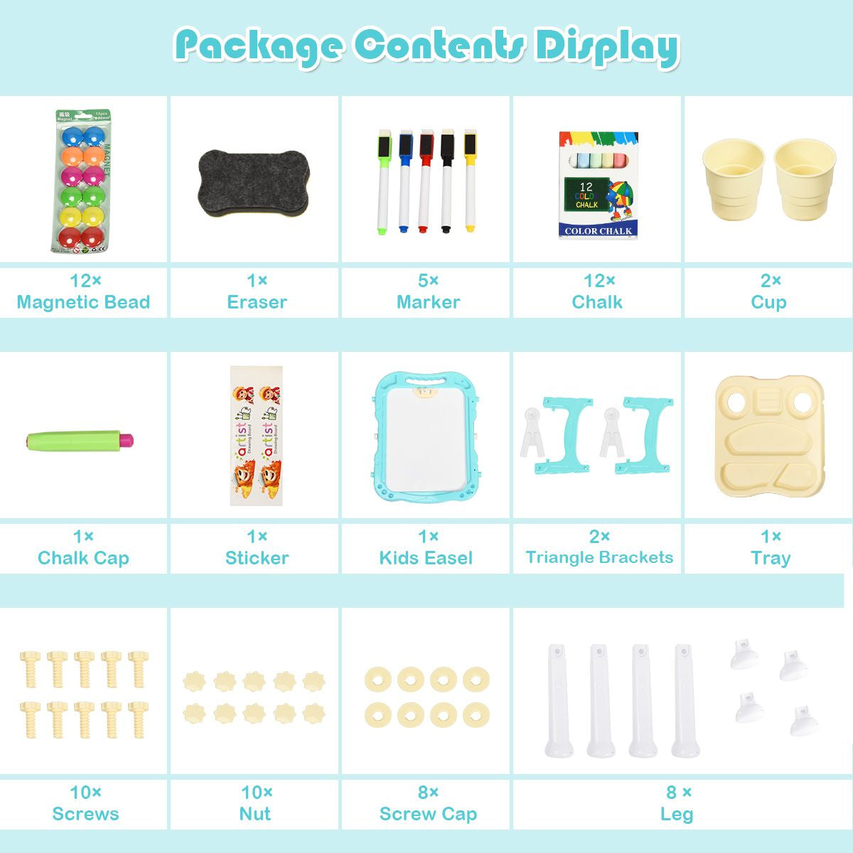 Double-Sided Magnetic Easel for Kids - Creative Painting Art Board