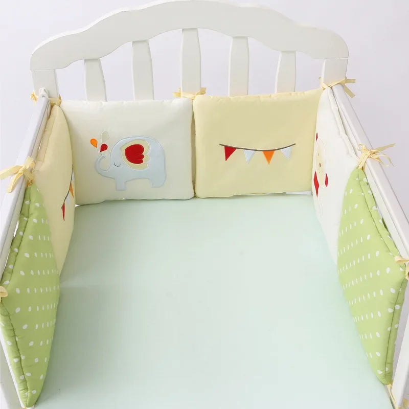 6-Piece Baby Bed Bumper Set - Soft Cotton Blend Crib Protector for Safety and Comfort