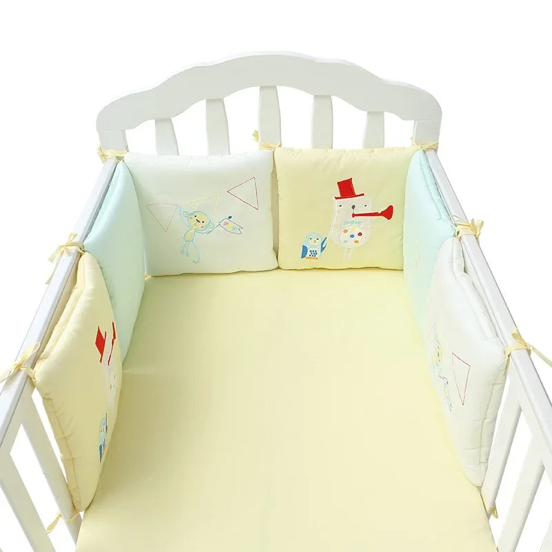 6-Piece Baby Bed Bumper Set - Soft Cotton Blend Crib Protector for Safety and Comfort