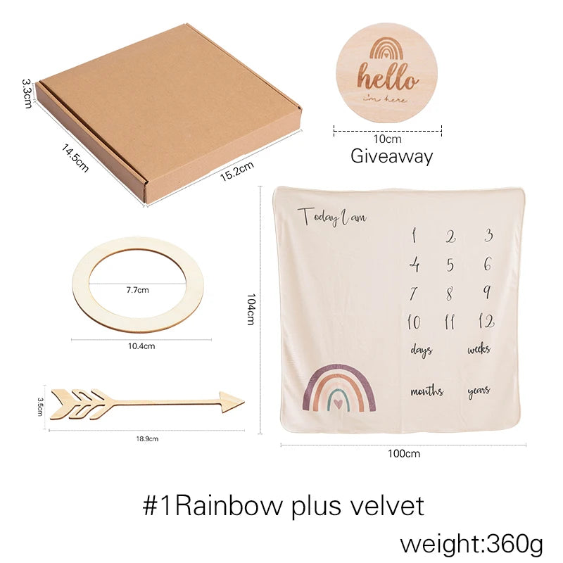 Essential Newborn Bath Toy Set - Double-Sided Cotton Towel, Wardrobe Dividers, Brush & Photography Props - Perfect Bath Gift!