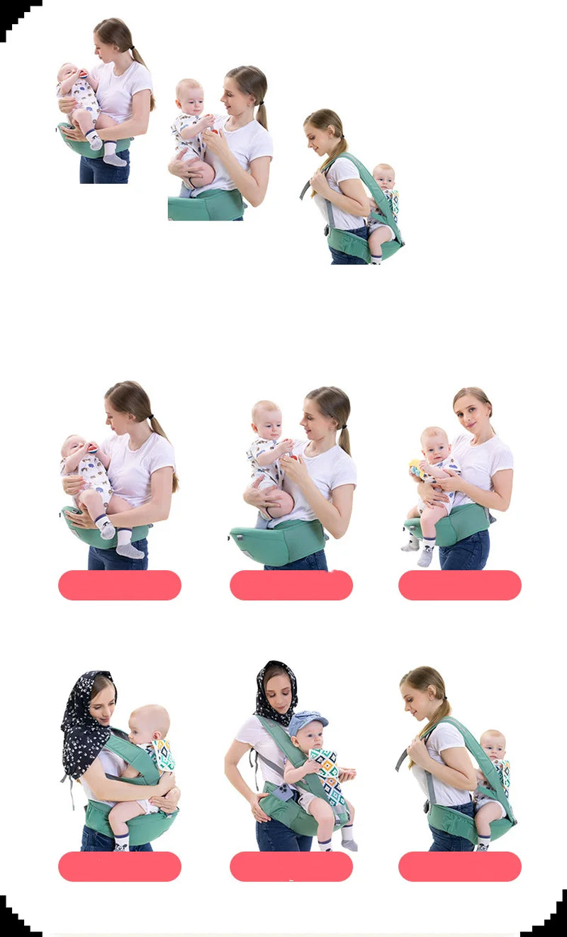 Ergonomic Baby Carrier Backpack with Hip Seat - Multi-Function Infant Sling for Newborns (0-48 Months)