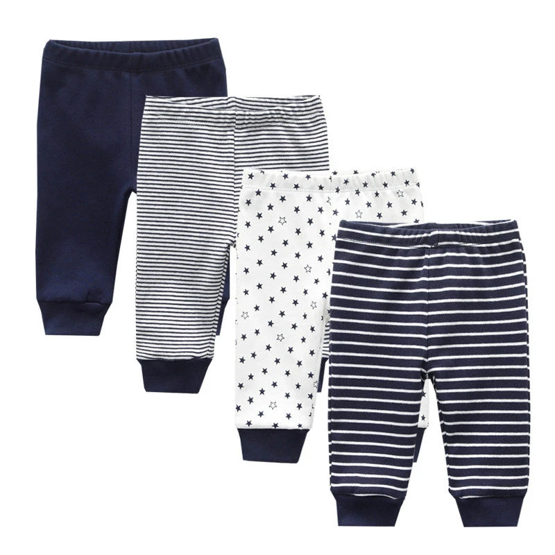 Charming 4/5 Piece Cotton Baby Pants Set - Perfect for Newborns This Autumn & Spring!
