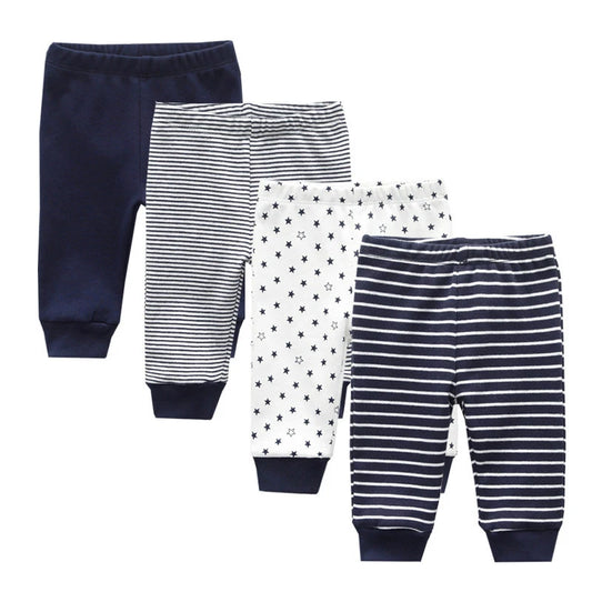 Charming 4/5 Piece Cotton Baby Pants Set - Perfect for Newborns This Autumn & Spring!