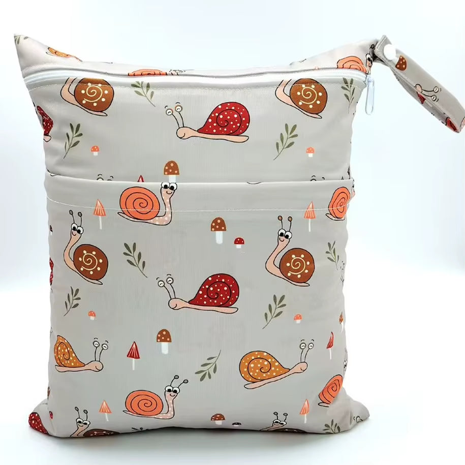  Waterproof Reusable Wet Dry Bag - Perfect for Baby Diapers & Travel Convenience with Dual Zippered Compartments!