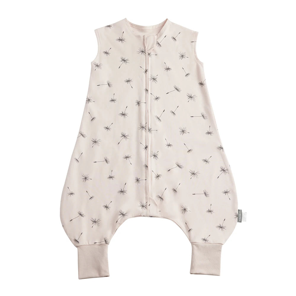 Cozy Kids Summer Sleeping Bag - Breathable 100% Cotton Jumpsuit with Fresh Grass Print for Ages 1-6