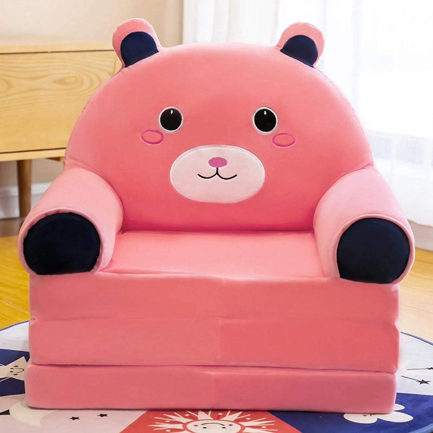 Cozy Cartoon 2-in-1 Plush Kids Sofa Bed - Ideal for Fun and Relaxation!