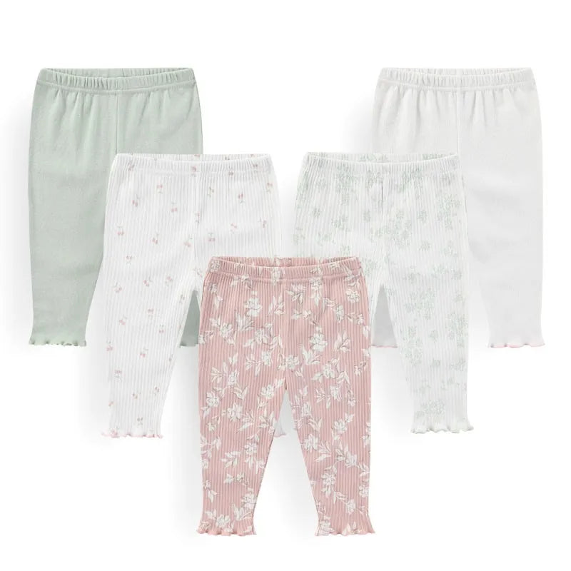 Charming 4/5 Piece Cotton Baby Pants Set - Perfect for Newborns This Autumn & Spring!