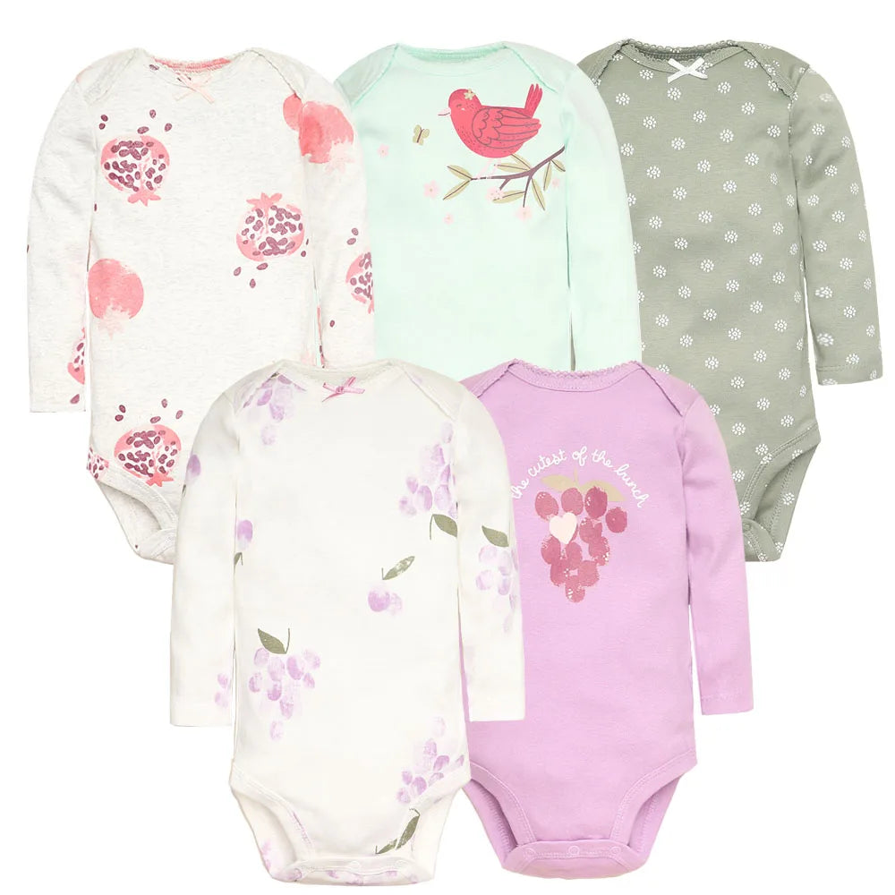 Ultimate 5-Pack Baby Bodysuits - Luxuriously Soft 100% Cotton Unisex Set for Your Newborn