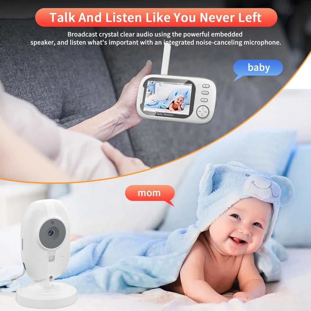 Cdycam 3.5" Wireless Video Baby Monitor with Night Vision, Temperature Alerts & 2-Way Audio - Ultimate Baby Nanny Security Camera