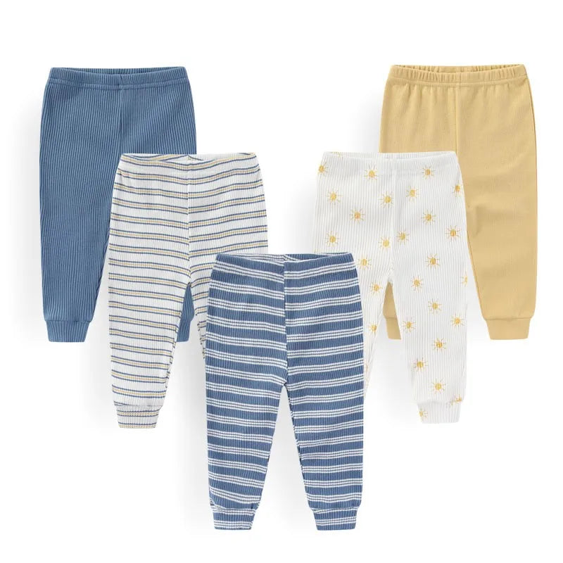 Charming 4/5 Piece Cotton Baby Pants Set - Perfect for Newborns This Autumn & Spring!