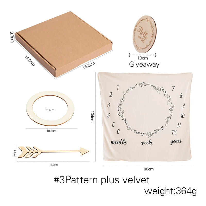 Essential Newborn Bath Toy Set - Double-Sided Cotton Towel, Wardrobe Dividers, Brush & Photography Props - Perfect Bath Gift!