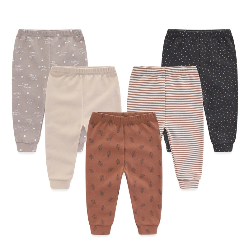 Charming 4/5 Piece Cotton Baby Pants Set - Perfect for Newborns This Autumn & Spring!