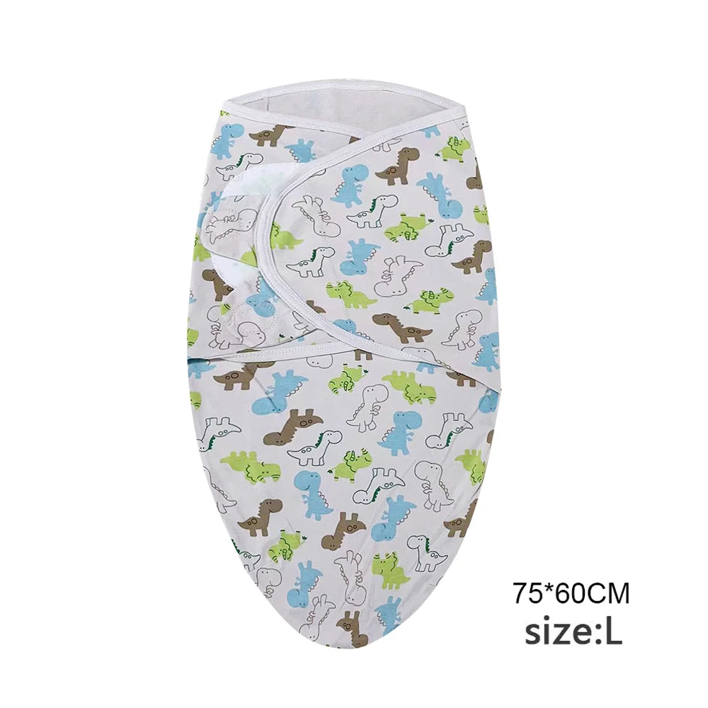 Cozy Cartoon Baby Blanket & Hat Set - Adjustable Cotton Swaddle for Newborns (0-6 Months) - Perfect Year-Round Comfort!