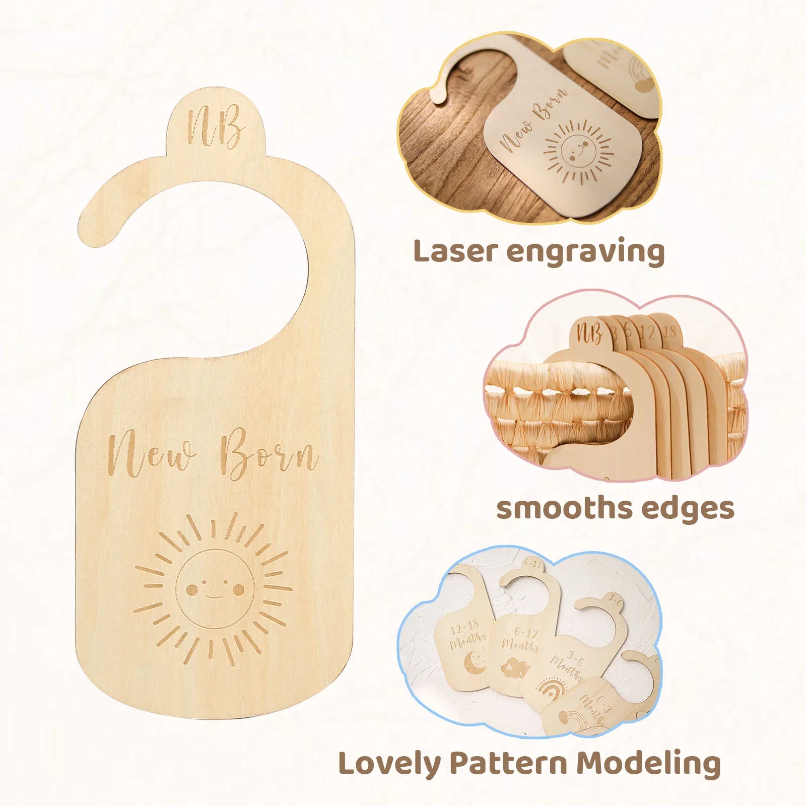 Essential Newborn Bath Toy Set - Double-Sided Cotton Towel, Wardrobe Dividers, Brush & Photography Props - Perfect Bath Gift!