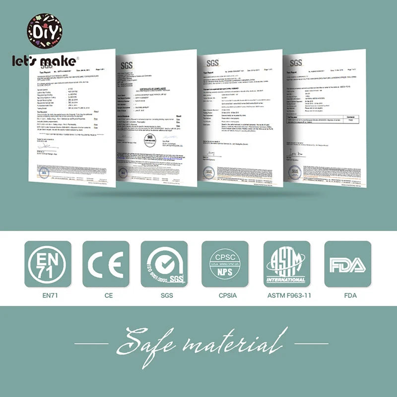 Wooden Teether Baby Rattle Toy - Cute Bird & Elephant Shapes with Crochet Beads & Pram Clip