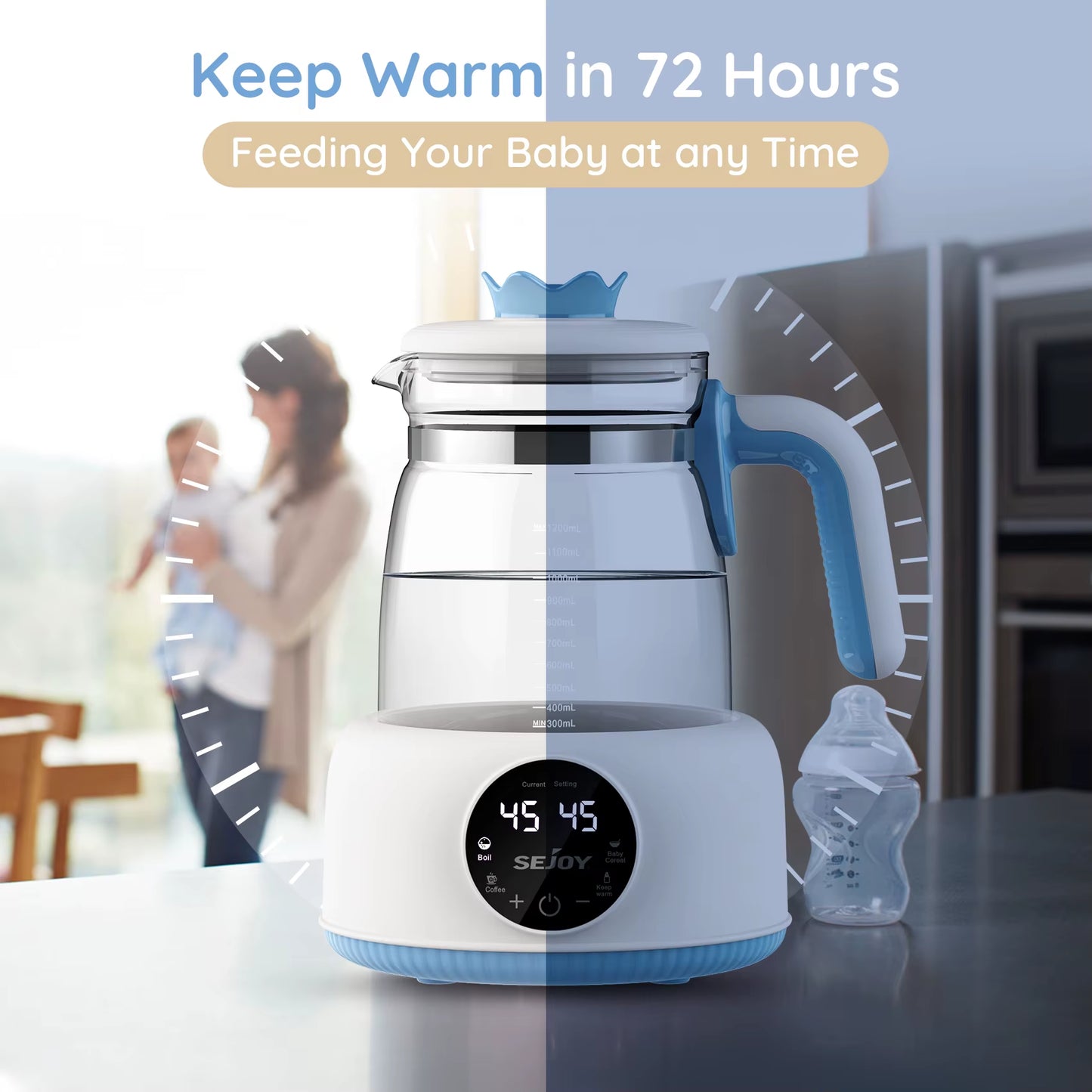 Smart Baby Formula Kettle - 220V/110V Automatic Milk Warmer & Thermostatic Regulator for Effortless Feeding