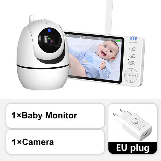 5-Inch Pan-Tilt Video Baby Monitor with Temperature Display - 2.4G Home Security Camera for Kids and Parents