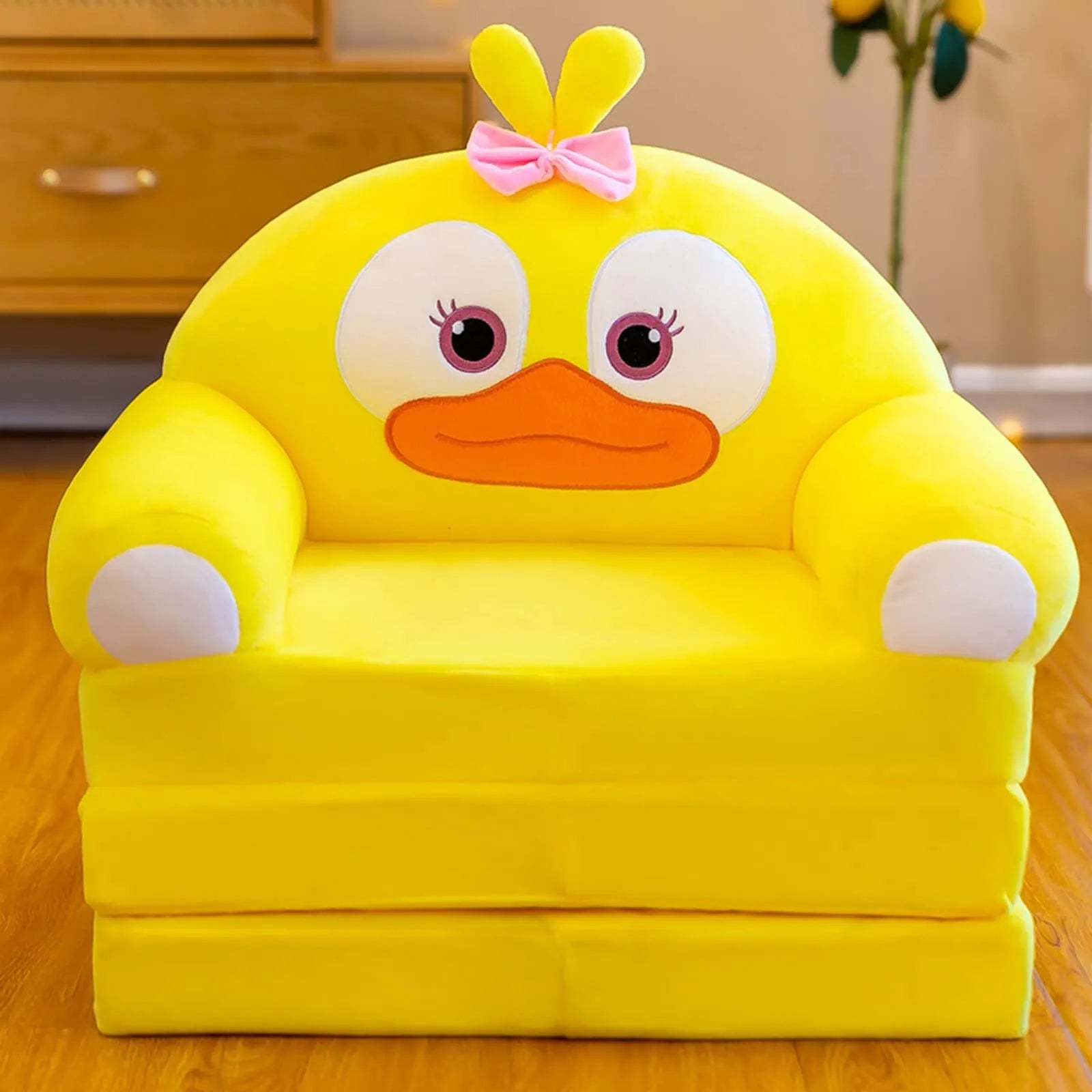 Cozy Cartoon 2-in-1 Plush Kids Sofa Bed - Ideal for Fun and Relaxation!