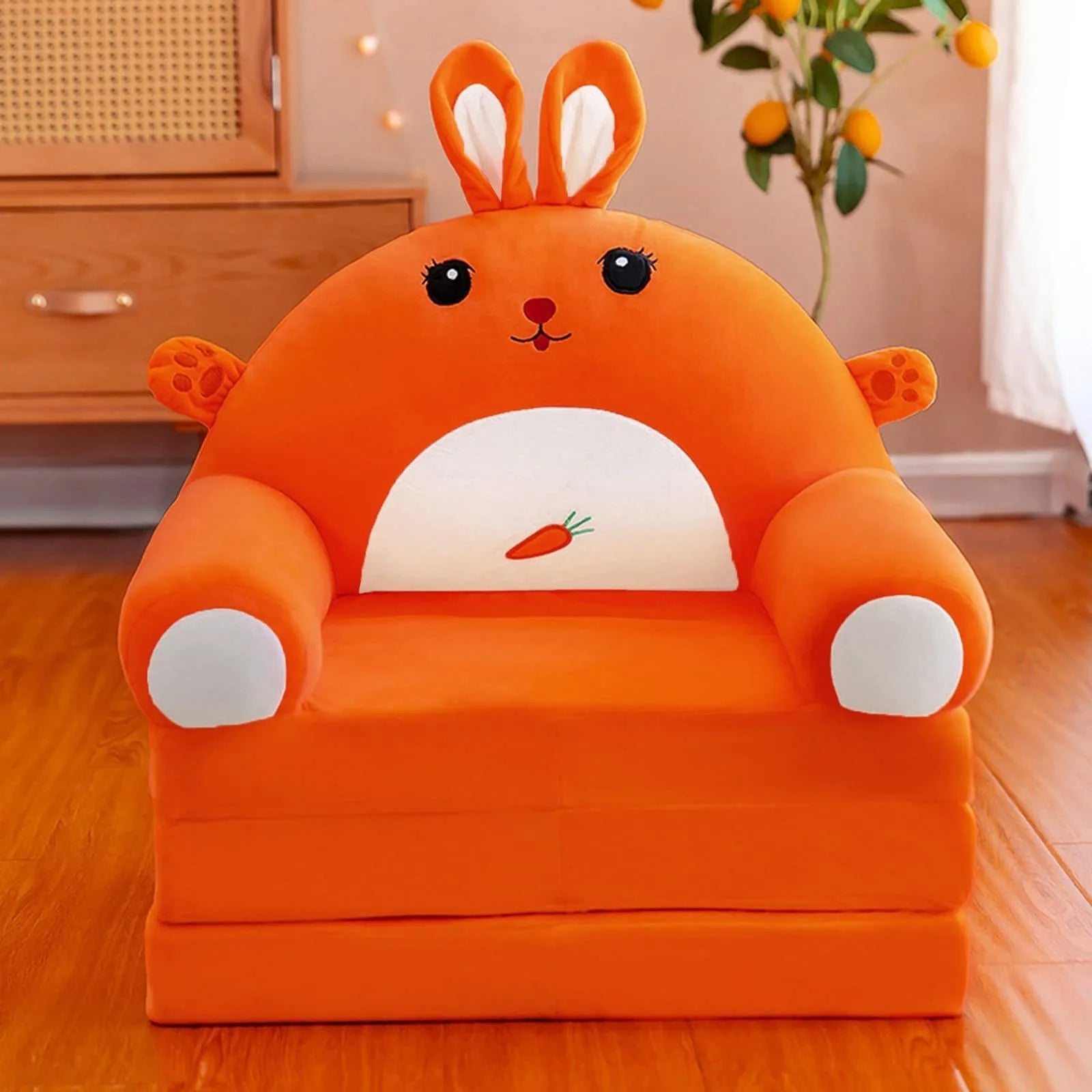 Cozy Cartoon 2-in-1 Plush Kids Sofa Bed - Ideal for Fun and Relaxation!