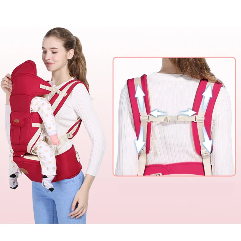 Ergonomic 3-in-1 Non-Slip Baby Carrier - Front Facing Hipseat & Wrap Sling for Infants 0-48 Months