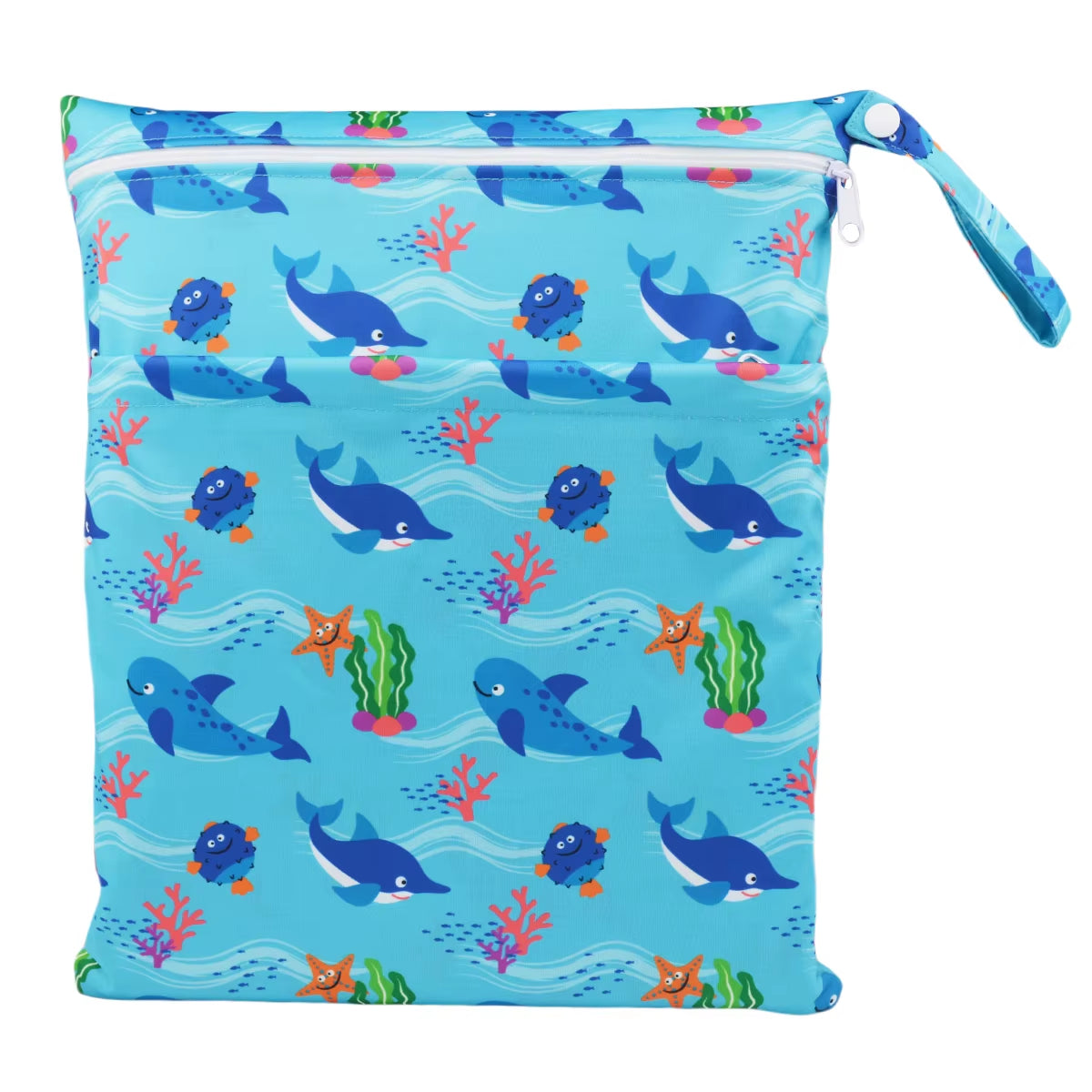  Waterproof Reusable Wet Dry Bag - Perfect for Baby Diapers & Travel Convenience with Dual Zippered Compartments!