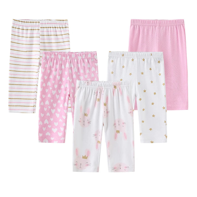 Charming 4/5 Piece Cotton Baby Pants Set - Perfect for Newborns This Autumn & Spring!