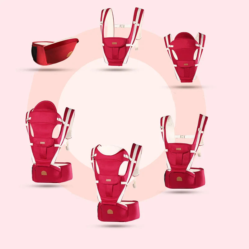 Ergonomic 3-in-1 Non-Slip Baby Carrier - Front Facing Hipseat & Wrap Sling for Infants 0-48 Months