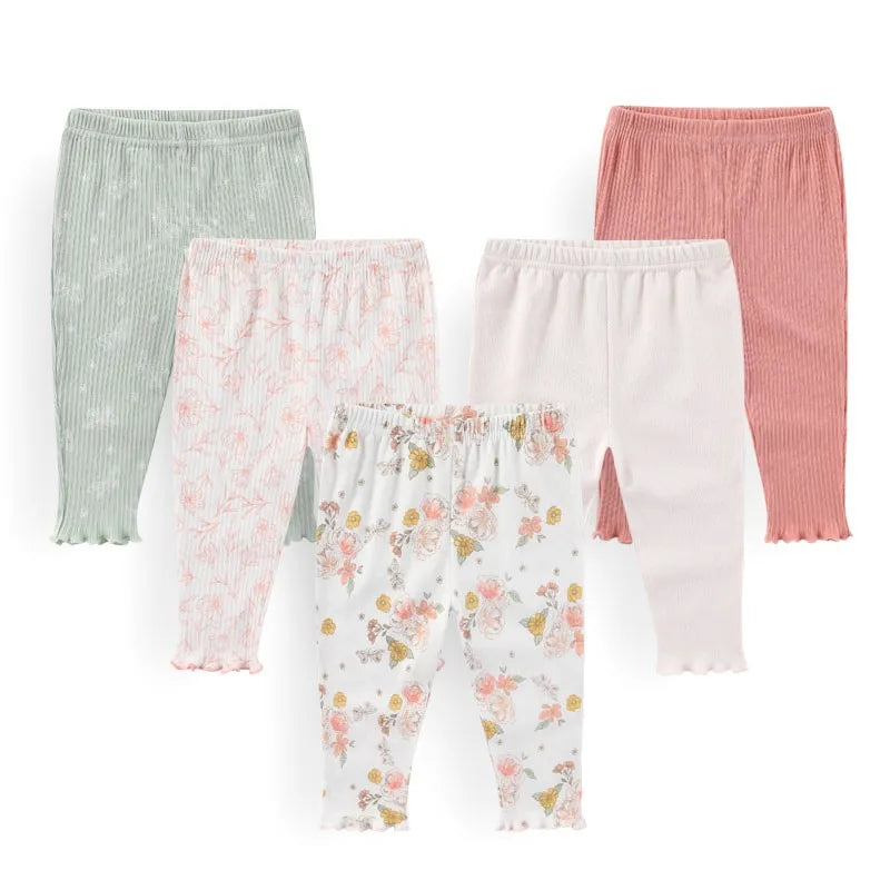 Charming 4/5 Piece Cotton Baby Pants Set - Perfect for Newborns This Autumn & Spring!