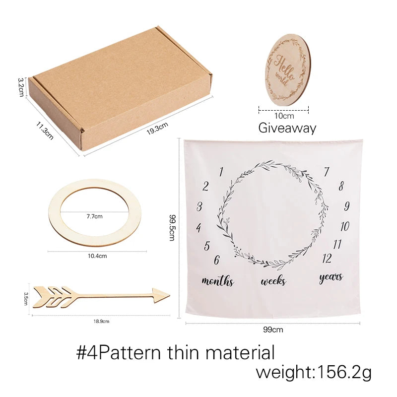 Essential Newborn Bath Toy Set - Double-Sided Cotton Towel, Wardrobe Dividers, Brush & Photography Props - Perfect Bath Gift!