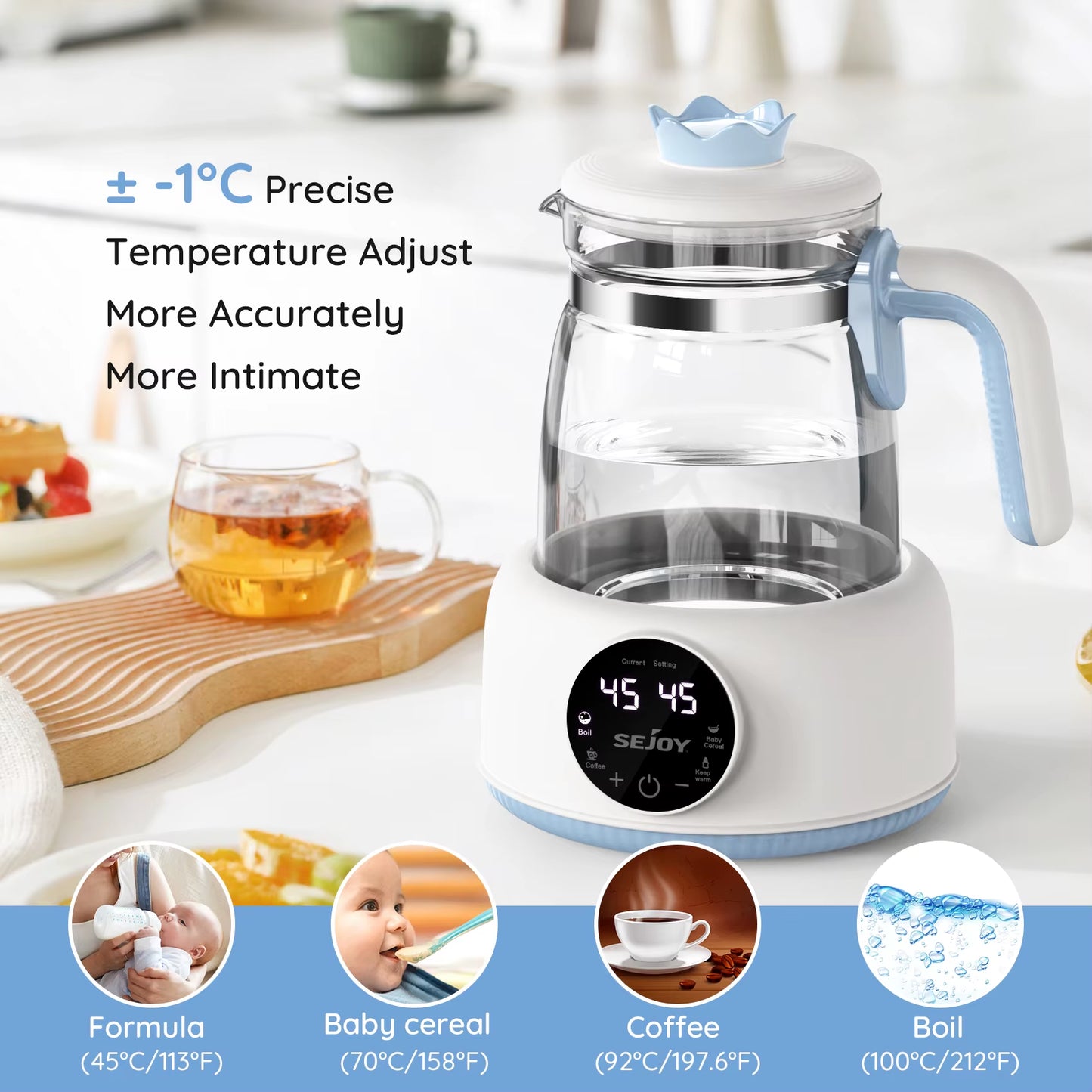 Smart Baby Formula Kettle - 220V/110V Automatic Milk Warmer & Thermostatic Regulator for Effortless Feeding