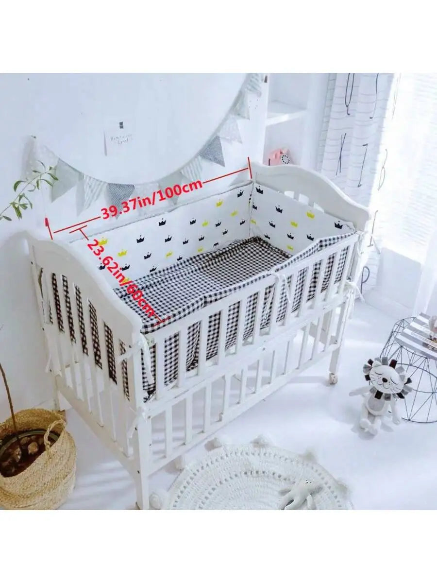 Cozy Cotton Baby Bumper - Stylish Crib Protector for Newborns & Infants - Soft Bed Barriers for Safe Sleep