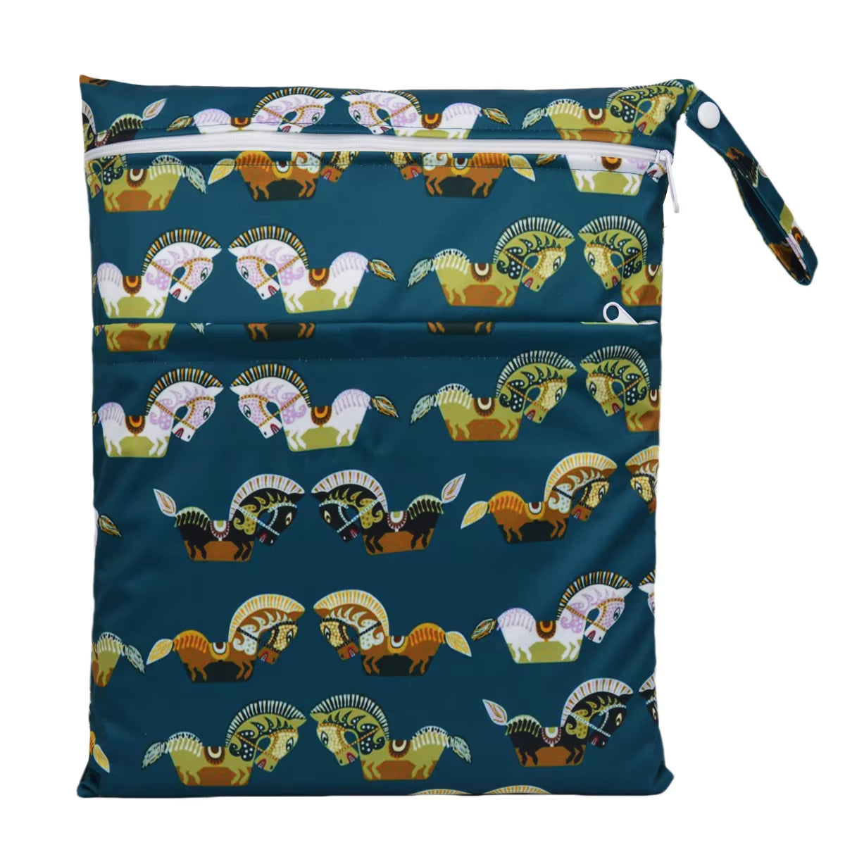  Waterproof Reusable Wet Dry Bag - Perfect for Baby Diapers & Travel Convenience with Dual Zippered Compartments!