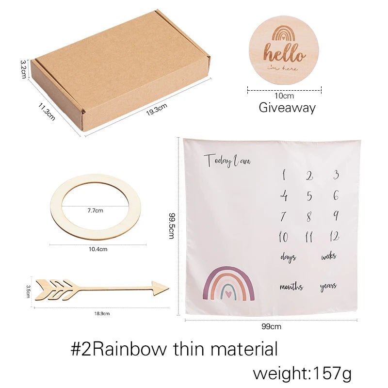 Essential Newborn Bath Toy Set - Double-Sided Cotton Towel, Wardrobe Dividers, Brush & Photography Props - Perfect Bath Gift!