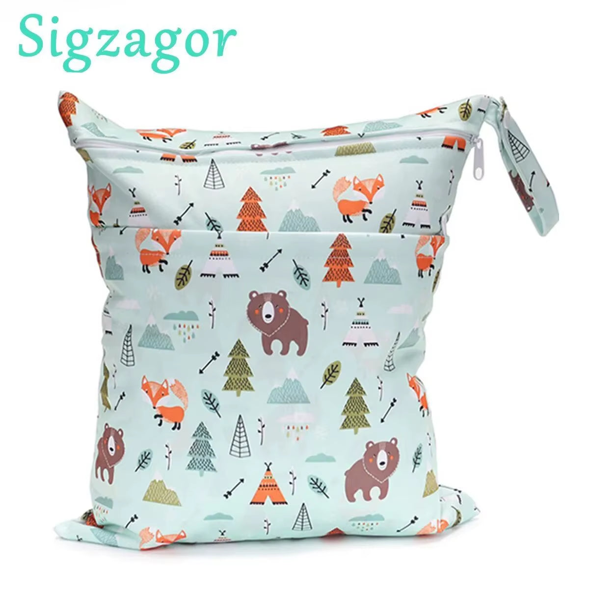  Waterproof Reusable Wet Dry Bag - Perfect for Baby Diapers & Travel Convenience with Dual Zippered Compartments!