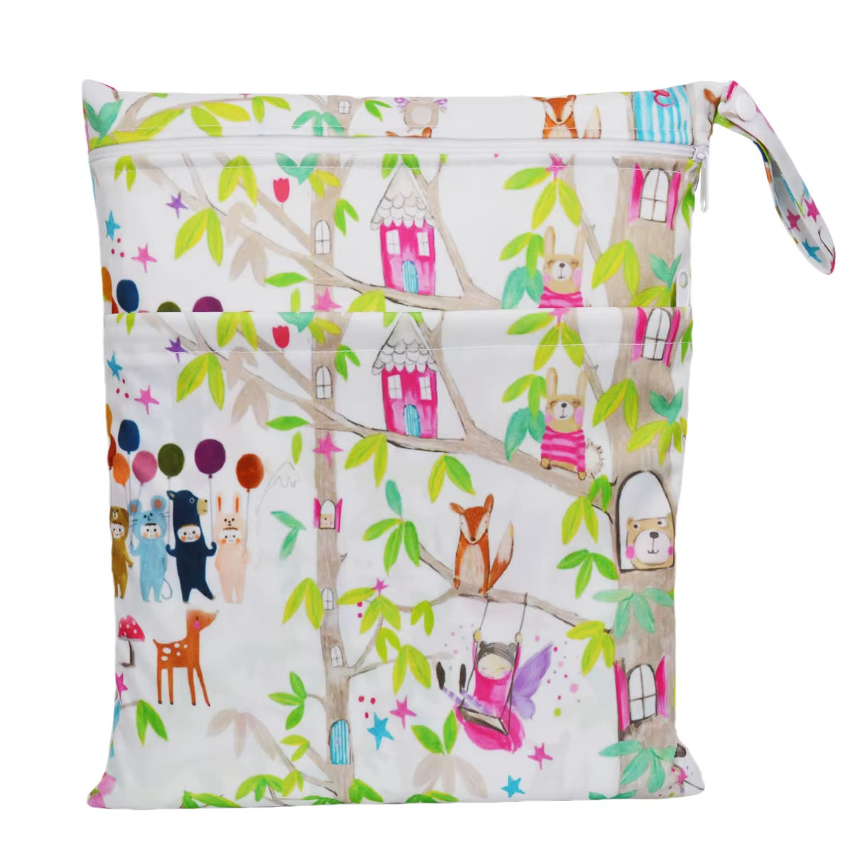  Waterproof Reusable Wet Dry Bag - Perfect for Baby Diapers & Travel Convenience with Dual Zippered Compartments!
