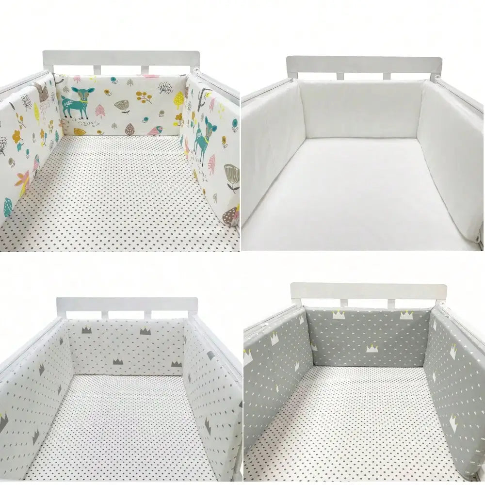Cozy Cotton Baby Bumper - Stylish Crib Protector for Newborns & Infants - Soft Bed Barriers for Safe Sleep