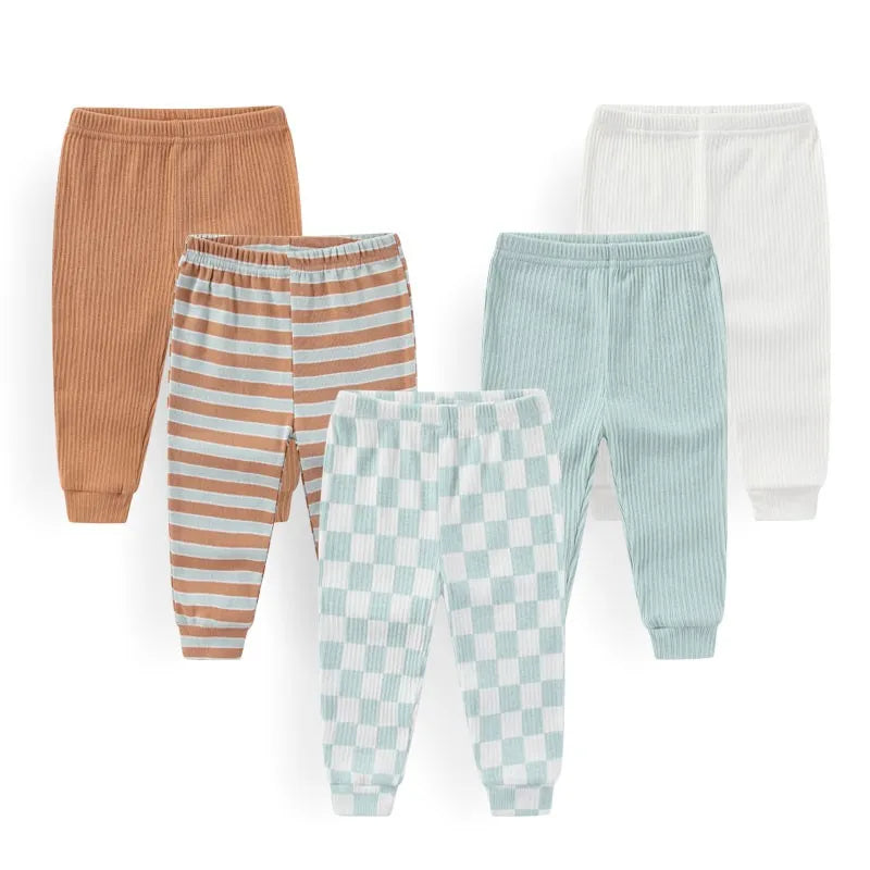 Charming 4/5 Piece Cotton Baby Pants Set - Perfect for Newborns This Autumn & Spring!